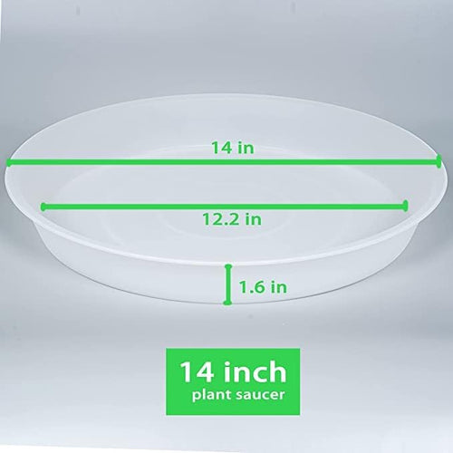4 Pack of 14 inch Plant Saucers Bird Bath Bow Round, Plastic Plant Saucer Tray - Image 2