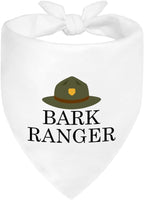 Bark Ranger White Dog Bandana, Funny Puppy Scarf Photo Prop by ZBBFSCSB