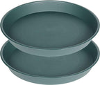 2 Pack of 8 inch Plant Saucer Clear, Heavy Duty Plastic Plant Water Tray 8 inch by Bleuhome