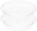 2 Pack of 8 inch Plant Saucer Clear, Heavy Duty Plastic Plant Water Tray 8 inch by Bleuhome
