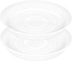 2 Pack of 8 inch Plant Saucer Clear, Heavy Duty Plastic Plant Water Tray 8 inch by Bleuhome