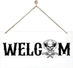 Welcome Sign for Front Door, Welcome Decor Wooden Hanging Sign for Wall Decor by corner+wind