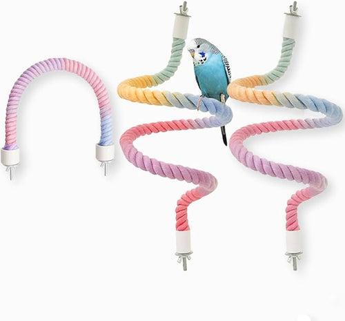 3pcs Nopikku Gradient Bendable Bird Rope Perches Climbing Rope Toys Fun Bird by Nopikku