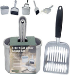 4-in-1 Cat Litter Scoop with Holder, Cat Litter Box Organizer Cleanup Kit by Vitisyao