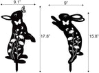 Metal Bunny Garden Decor, Metal Yard Art Animals Garden Stakes Rabbit Silhouette - Image 6