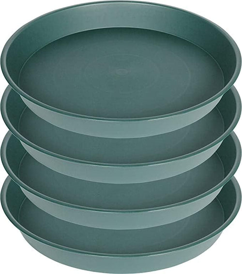 4 Pack of 16 17 inch Plant Saucer, 2.3" Depth, Heavy Duty Deep Plant Trays by Bleuhome