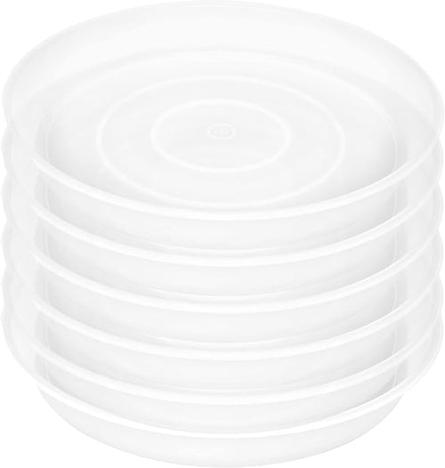 6 Pack of 10 inch Plant Saucer Clear, Heavy Duty Plastic Plant Saucer 10 inch by Bleuhome