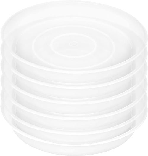 6 Pack of 12 inch Plant Saucer Clear, Heavy Duty Plastic Plant Saucer 12 inch by Bleuhome