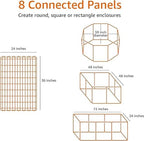 Amazon Basics Foldable Metal Indoor/Outdoor Dog Playpen, Octagonal Exercise Pen - Image 3