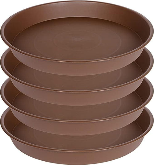 4 Pack of 16 17 inch Plant Saucer, 2.3" Depth, Heavy Duty Deep Plant Trays by Bleuhome