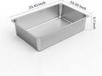 Kirecoo Stainless Steel Cat Litter Box XL- Metal High Sided Cat Pan, Large - Image 2