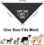 Camp Hair Don't Care Black Dog Bandana, Funny Outdoor Dog Bandana, Puppy Scarf - Image 2