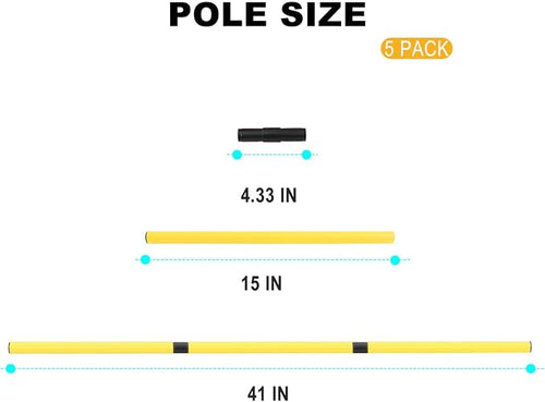5 Pack Replacement Poles for Dog Agility Jumps Equipment Set, 41 Inches Long - Image 2