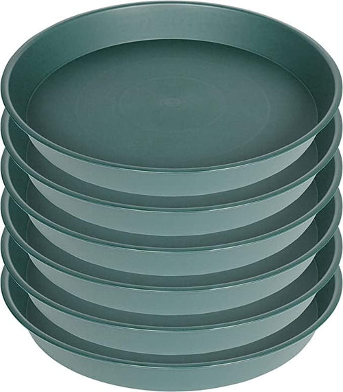 6 Pack Plant Saucer Tray Green, 4 6 8 10 12 13 15 17 19 inch Pot Saucers by Bleuhome
