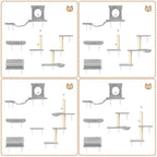 NUNU LAB Cat Wall Shelves Set, Scratching Post, Wall Shelves - Image 2