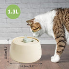 Ceramic Cat Water Fountain, 45oz/1.3L Ultra-Silent Automatic Pet Drinking Water - Image 3