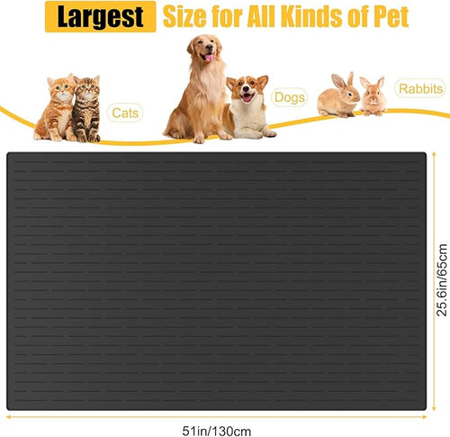 51.2"x25.6" Largest Dog Food Mat, XXXXL Silicone Dog and Cat Mat - Image 2