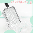 Metal Cat Litter Scoop, Sturdy Litter Cleaner Corner Shovel, Stainless Steel - Image 4
