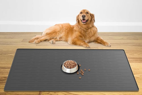 48" x 32" XXXL Largest Pet Food Mat, Silicone Dog Mats by WelcometoULTIBE