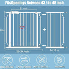 Safety Baby Gates for Doorway Stairs 43.5-48 Inch Extra Wide Child Gate for Kid - Image 2