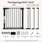 COMOMY 30" Tall Baby Gate for Stairs Doorways, Fits Openings 29.5" to 43.3" Wide - Image 6