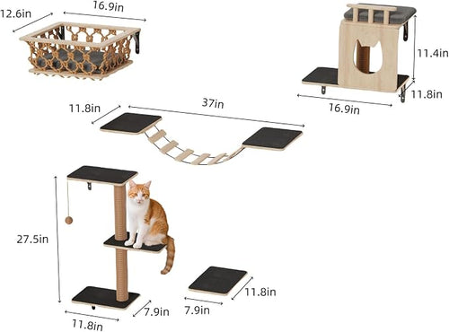 5-in-1 Cat Wall Shelves Set - Image 2