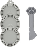 Pet Food Can Spoon & 3 Pcs Can Covers | Cute Paw Shape Opener Spatula Cat Wet by DORUI