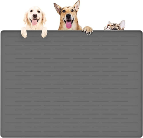39.4"x29.5" Large Pet Food Mat, Silicone Dog Mats by WelcometoULTIBE
