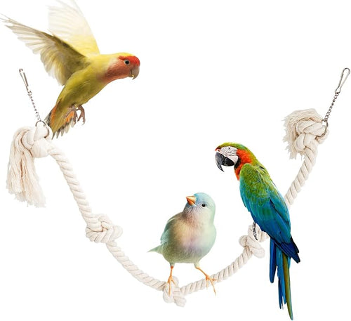 78.7 Inches Cotton Climbing Rope Toy, Lengthen and Bold Bird Ladder Bridge by Dnoifne