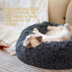 Original Calming Donut Dog and Cat Bed in Shag Fur, Dog Beds - Image 2