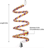 63'' Bird Rope Perches Birdcage Swing Toys 100% Cotton Natural Bird Perch - Image 4