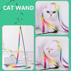 LASOCUHOO Interactive Cat Rainbow Wand Toys, Interactive Cat Teaser Wand String - Image 3