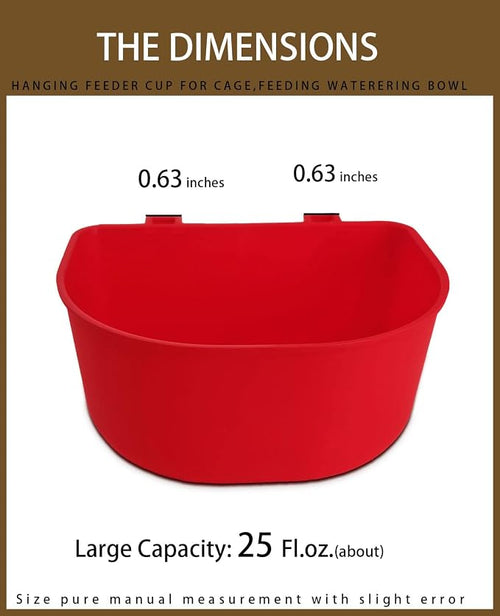 5 Pack Cage Cups Chicken Birds Feeder Water Bowl 25 OZ Rabbit Feeding Watering - Image 2