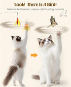 Pawaboo Feather Teaser Cat Toy, Interactive Feather Wand Cats Toy Flying - Image 4