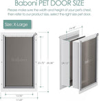 Baboni Pet Door for Wall, Steel Frame and Telescoping Tunnel, Aluminum Lock - Image 2