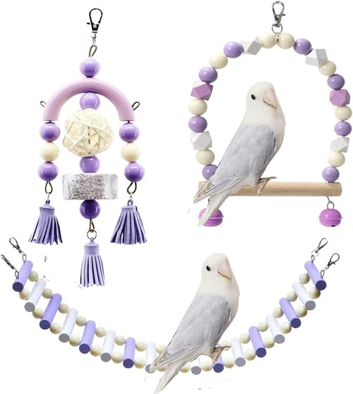 3PCS Bird Toys Bird Foraging Toys Chewing Hanging Birdcage Swing Cage by Unknown