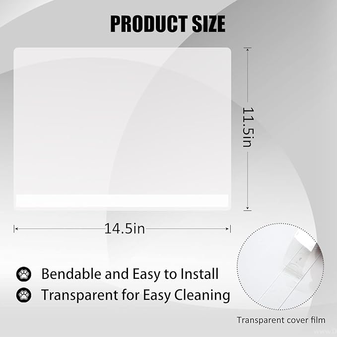 4PCS Cat Litter Box Pee Shields, Transparent Easy Clean Splash Guard - Image 2