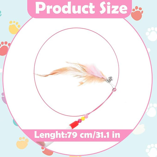 4 Pcs Cat Feather Toys, Cat Toys Wand - Image 2