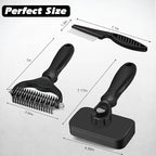 3PCS Self Cleaning Slicker Brush & Pet Grooming Rake & Flea Comb - Image 7