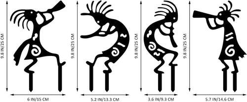 4 Piece Kokopelli Metal Garden Stakes - Image 2