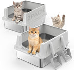 2PACK Stainless Steel Cat Litter Box by MIXJOY