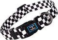 Roses&Poetry Dog Collar with Colourful Checkered Patterns, Adjustable Durable by RosesPoetry