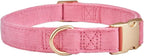 Soft Cotton Dog Collar with Metal Buckle Adjustable Heavy Duty Comfy Corduroy - Image 3