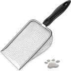 Cat Litter Scoop, Sturdy Litter Cleaner Corner Shovel, Stainless Steel Mesh - Image 2