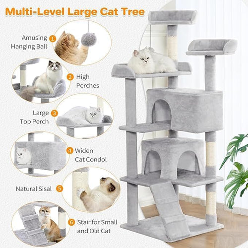 56-Inch Multi-Level Cat Tree Tower - Image 2