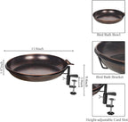 DREAMSOUL Deck Mounted Bird Bath Metal Birdbath Bowl Unheated - Image 5