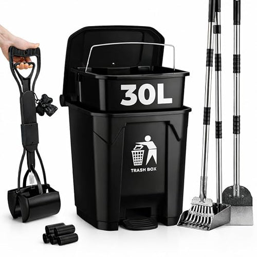 30L Dog Poop Trash Can Outside by AXINCANAAN