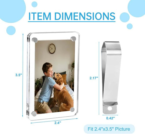 4 Pack Magnetic Car Visor Photo Holder – Personalized Acrylic Clip - Image 2