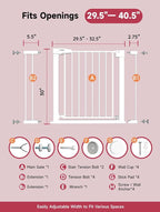 Baby Gate for Stairs, 29.5-40.5" Dog Gate for Doorways, Walk Thru Auto Close - Image 6
