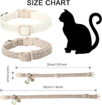 Cat Collar, 2 Pack White Hemp Cat Collars Breakaway - Image 3